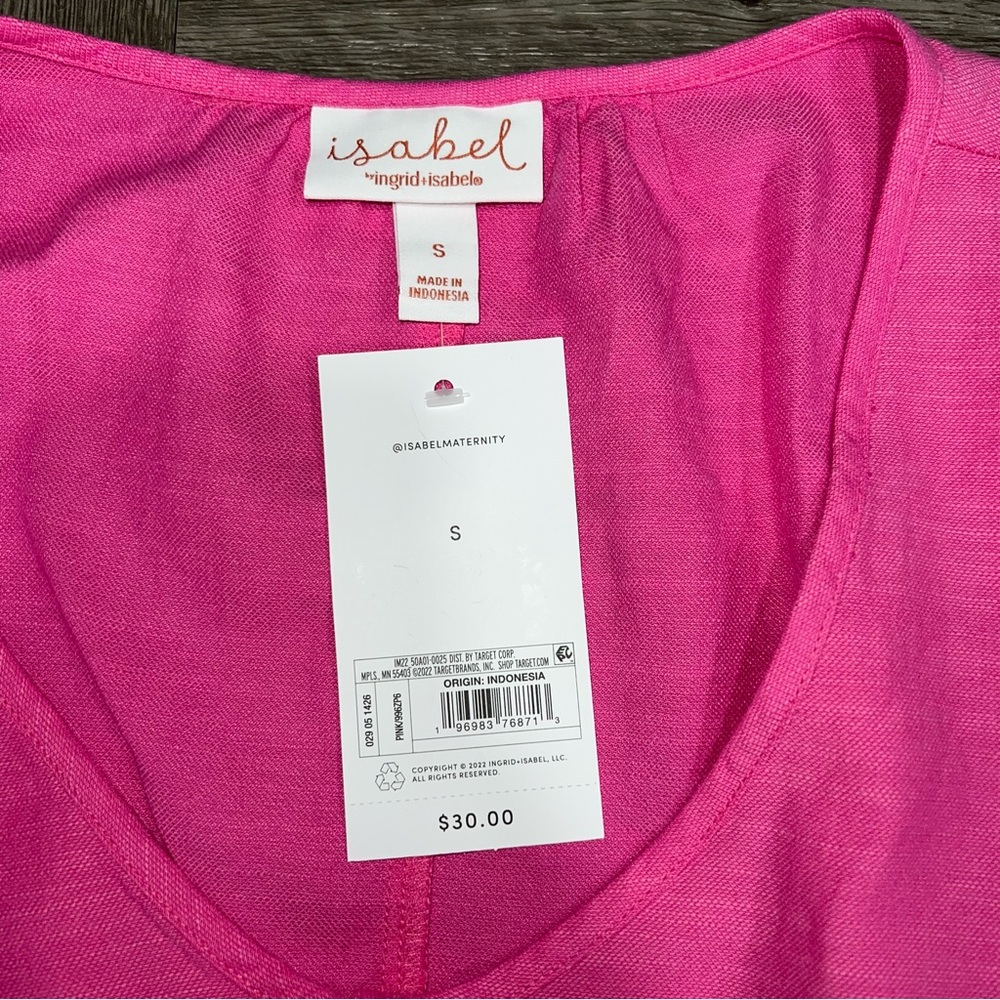 NEW Isabel Pink Woven Maternity Dress - Size Small - Picture 4 of 4